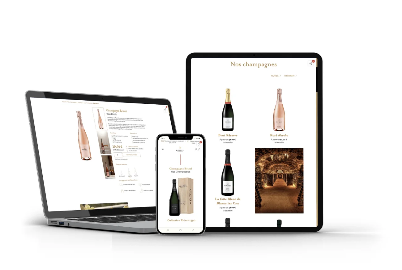 Boutique en ligne Champagne Boizel réalisée par Zetruc