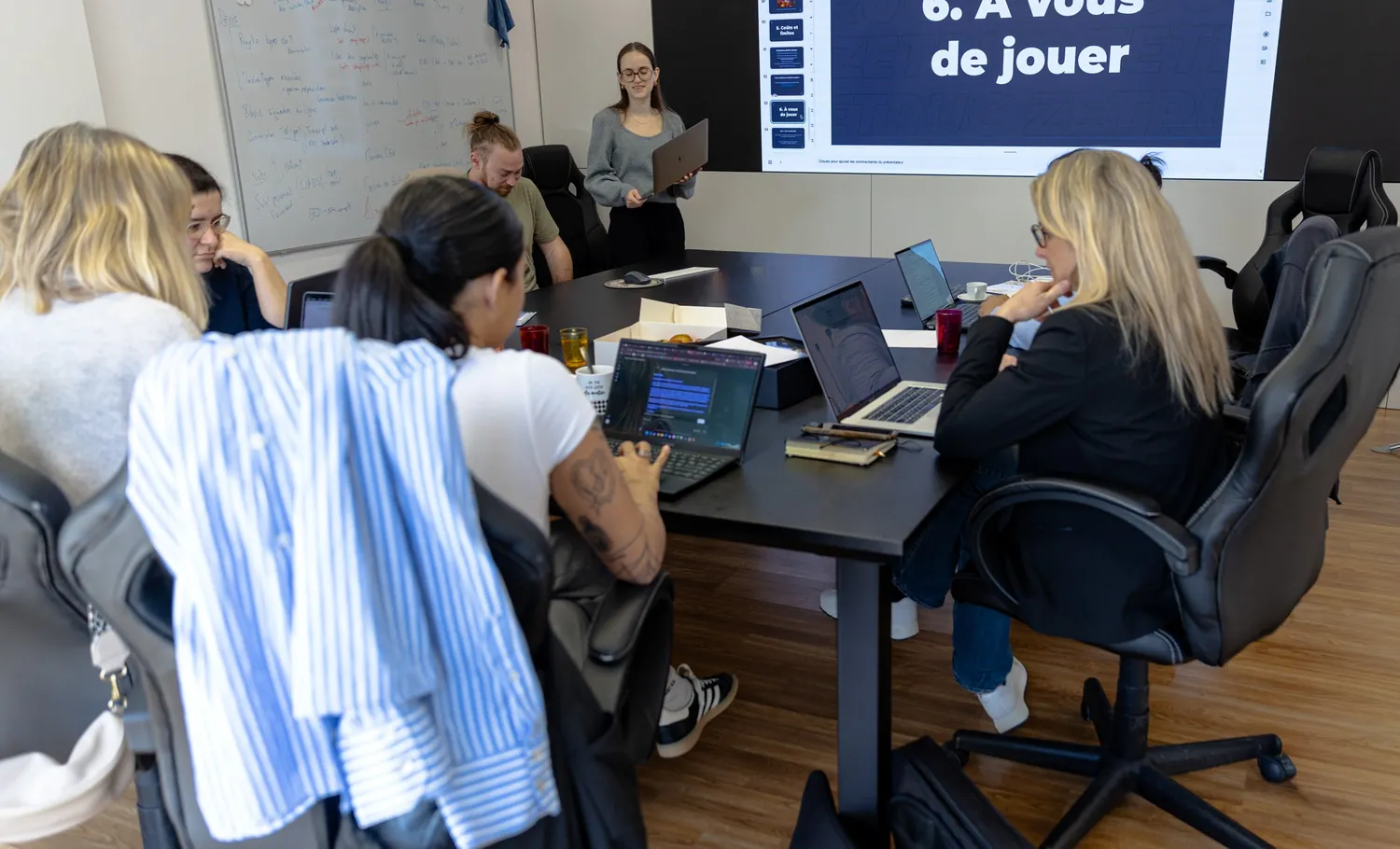 Le moment « à vous de jouer » : les participants passent à la pratique.