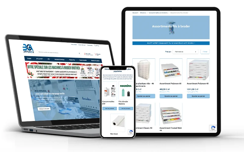 Boutique en ligne BGA Diffusion réalisée par Zetruc